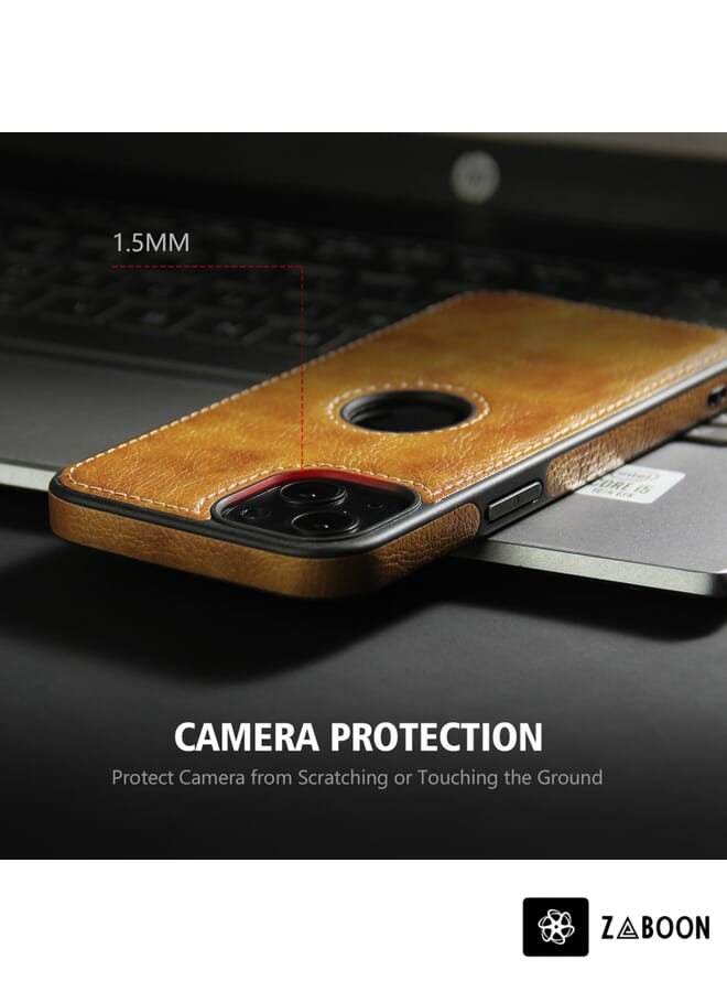 Zaboon غطاء حماية لجهاز آيفون 14 بلس بتصميم جلد مزخرف - Image 3