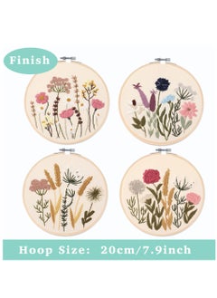SYOSI Embroidery Kit for Beginners, Hand DIY Cross Stitch Kits, Plants Flowers Embroidery and Natural Landscape Patterns with Embroidery Hoops and Color Threads for Adults Kids  - Image 3