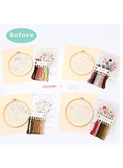 SYOSI Embroidery Kit for Beginners, Hand DIY Cross Stitch Kits, Plants Flowers Embroidery and Natural Landscape Patterns with Embroidery Hoops and Color Threads for Adults Kids  - Image 2