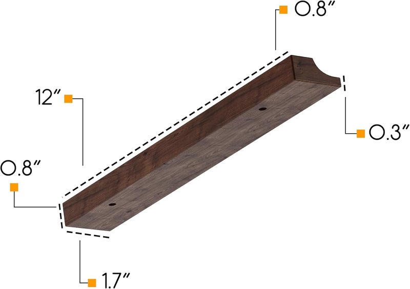 Rustic State Vigo 4 Sectional Adjustable Under Cabinet Mount Wood Stemware Rack Hanging Shelf Glassware Holder Bar Organizer with up to 12 Wine Glass Storage 12 Inch Deep Chestnut - Image 5