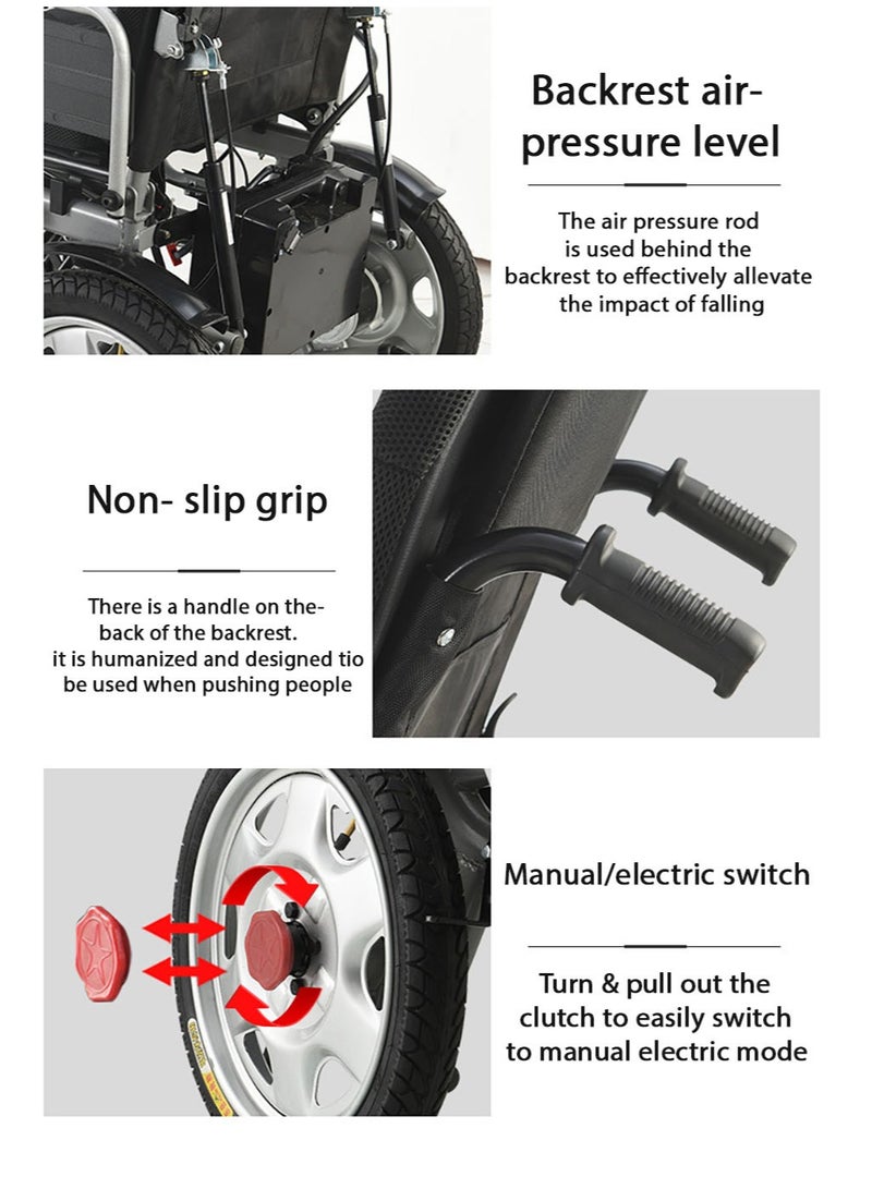 فالکن مد Falcon Med Electric Folding Wheelchair, Lightweight, Automatic Adjustment, Easy to Carry - Image 5