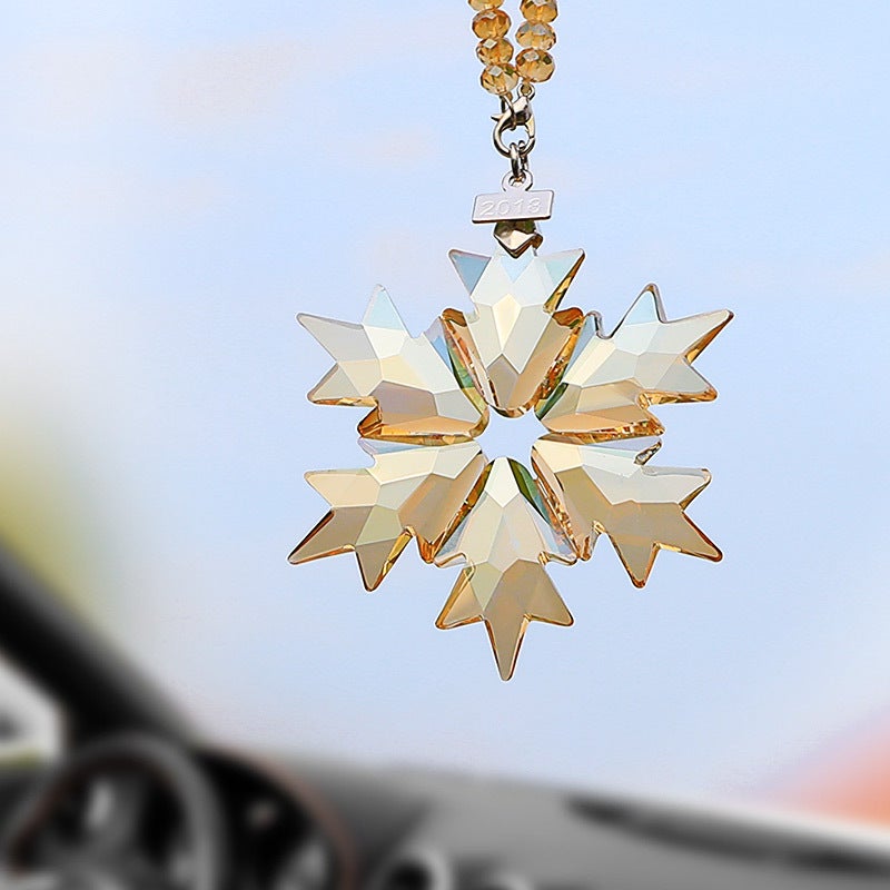 Car Pendant Crystal Snowflake Beautiful Pendant Car Decoration Car Rearview Mirror Pendant Jewelry - Image 3