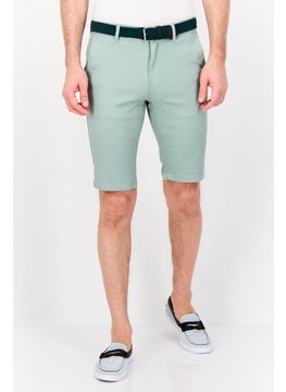 DeFacto Men Textured Belted Basic Short, Sage  - Image 1