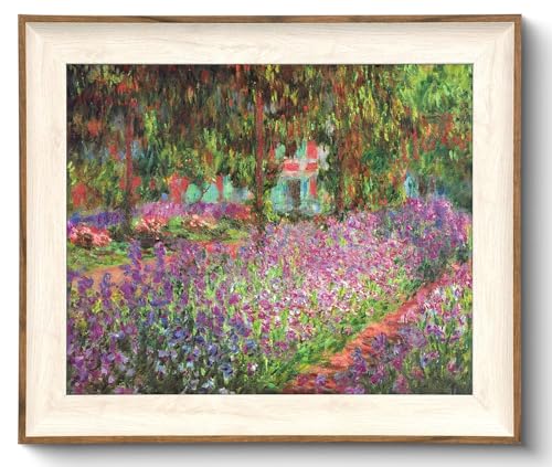 UNIRO Framed Canvas Wall Art Decor Vintage Claude Monet Wall Art Prints Aesthetic Room Decor Claude Monet Impressionist Landscape Painting Monet Garden Flowers Picture Wall Decor Artwork for Living Room Bedroom Home Kitchen 10x12Inch - Image 1