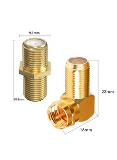 SUNSAR 8Pack Coaxial Cable Connector and Female to Female F-Type Gold Plated AdapterRight Angle RG6 Coax Cable Extender, for TV Cables  - Image 2