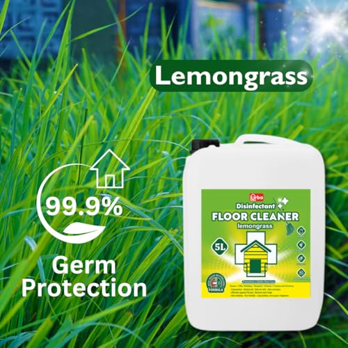 Urba Floor Cleaner Liquid - 5 Litres| Concentrated |Lemongrass Fragrance | Multi-Surface Cleaner | Bathroom Tile Cleaner| 99.99% Bacterial Production| Money saving Pack| 5L - Image 4