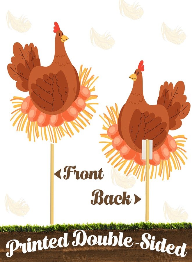 اوموني زينة طاولة حفلات الدجاج المركزية، 18 قطعة من مستلزمات حفلات أعياد الميلاد على شكل دجاج المزرعة، زينة طاولة على شكل دجاجة لحيوانات المزرعة، ديكور لحفل استقبال المولود الجديد - Image 3