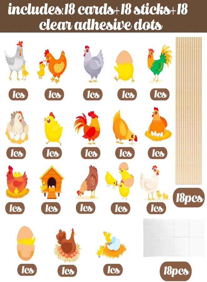 اوموني زينة طاولة حفلات الدجاج المركزية، 18 قطعة من مستلزمات حفلات أعياد الميلاد على شكل دجاج المزرعة، زينة طاولة على شكل دجاجة لحيوانات المزرعة، ديكور لحفل استقبال المولود الجديد - Image 5