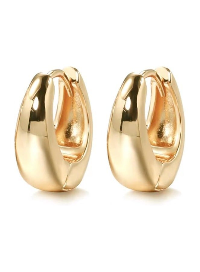 Fayrouz Jewellery Fayrouz Jewelry Hoop Earrings for Women, 18K Gold Plated Lightweight Hypoallergenic Hoop Earrings for Girls, Earrings for All Occasions  - Image 1