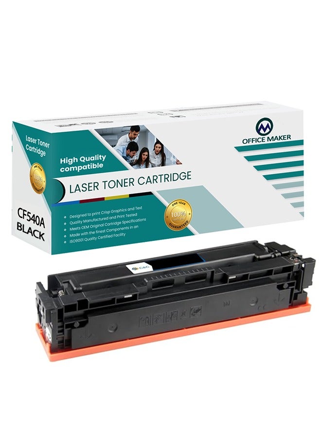 Office Maker Compatible Toner Cartridge Replacement for HP 203A CF540A Use for Color Laserjet M254dw M254nw MFP M280 M280nw M281cdw M281fdn M281fdw Printer(1Black, 1-Pack) - Image 1