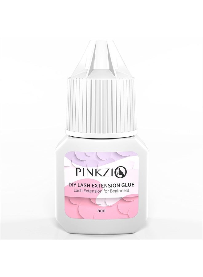 PINKZIO غراء تمديد الرموش DIY، لاصق حساس، رموش شفافة للتطبيق الذاتي في المنزل، تجفيف سريع خلال 2-3 ثواني للرموش المجمعة، 0.16 أونصة سائلة - Image 1