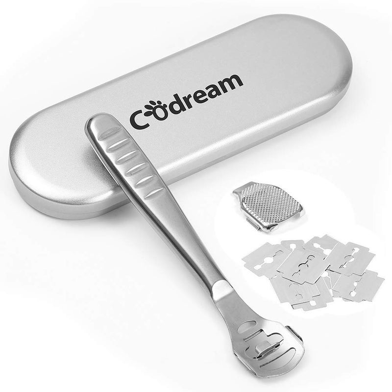 Codream Pedicure Callus Shaver Foot File Care Hard Skin Remover Callus Shaver Sets with Case, Foot File Heads & 10 Replacement Blade - Image 1