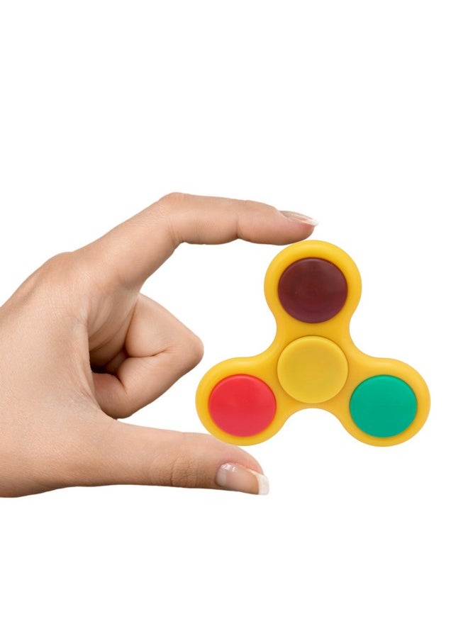 Premsons - Premsons® Hand Spinner Desk Toy - High Speed Smooth Finger Spin Sensory Fidget Stress Relief Game Play for Kids & Adults - Birthday Party Gift - Plastic - Yellow & Multicolor - Image 1