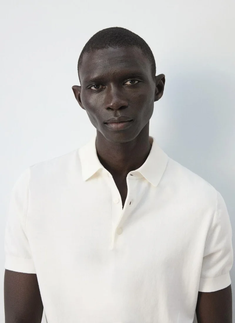 مانجو مان 100% cotton fine-knit polo shirt