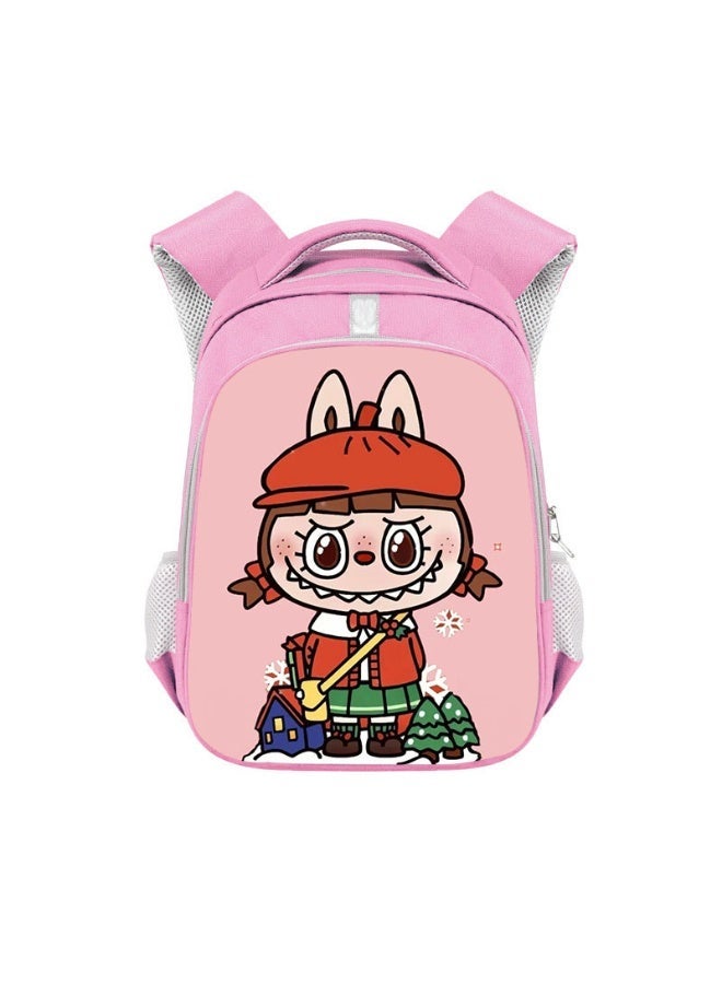 Labubu Backpack Student Large Capacity High-end Backpack Children's Wear-resistant Polyester Backpack 36*26*13CM - Image 1