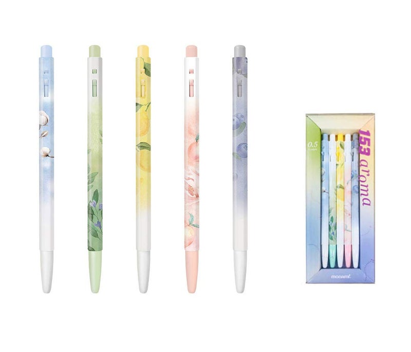 Monami 153 aroma Ballpoint pens Ink 5 colors Five pens in a set