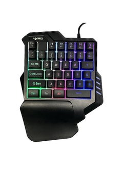 G92 One Hand Keyboard 35 Key Single Hand Membrane Mini 35 Keys Gaming Keyboard with Colorful Backlit USB Wired Replacement for Online Game