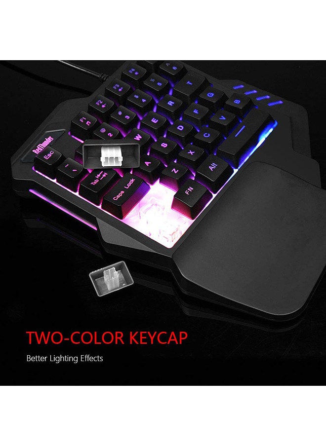HXSJ - G92 One Hand Keyboard 35 Key Single Hand Membrane Mini 35 Keys Gaming Keyboard with Colorful Backlit USB Wired Replacement for Online Game - Image 1