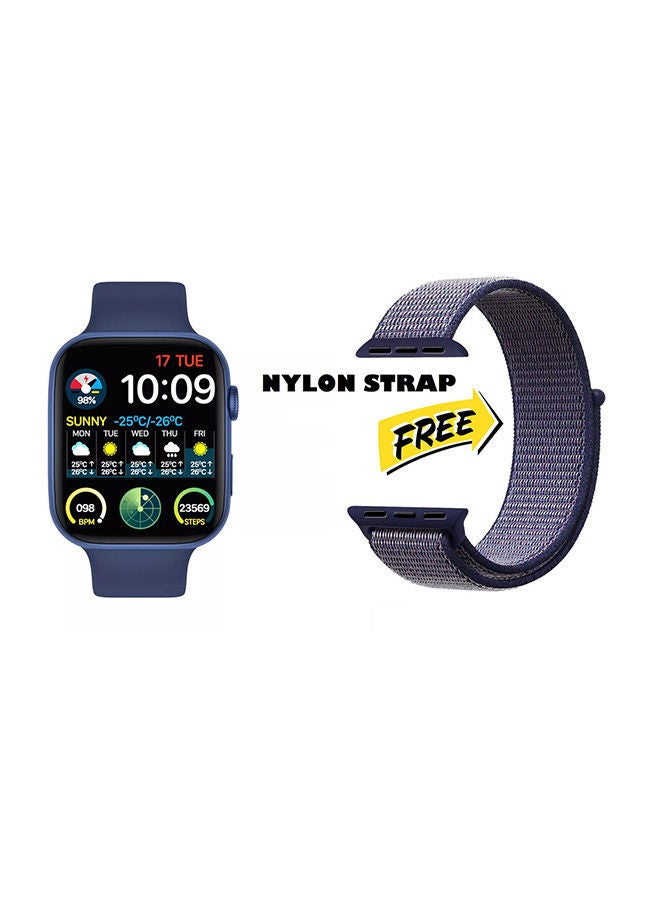 نيبمينينت ساعة FK99 بلس الذكية بشحنٍ لاسلكي وسوار إضافي من النايلون أزرق - Image 2