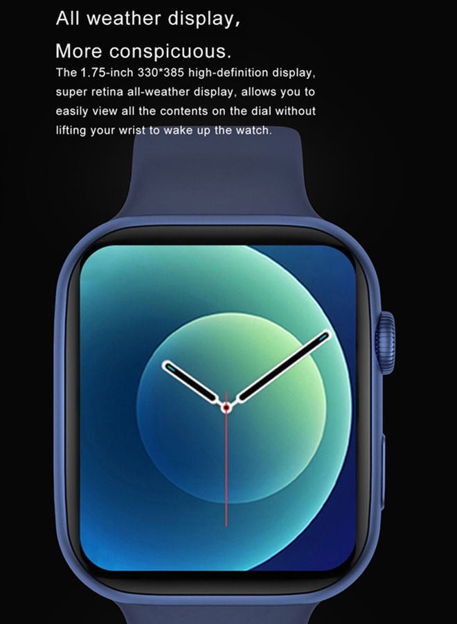 نيبمينينت ساعة FK99 بلس الذكية بشحنٍ لاسلكي وسوار إضافي من النايلون أزرق - Image 3