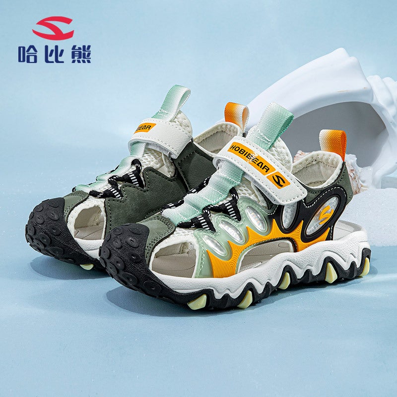 Habi Bear Children'S Sandals Summer Girls Sandals Light Baotou Anti-Collision Boys Sandals Button Shoes A Generation Of Hair - Image 4