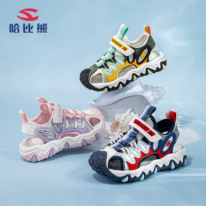 Habi Bear Children'S Sandals Summer Girls Sandals Light Baotou Anti-Collision Boys Sandals Button Shoes A Generation Of Hair - Image 2