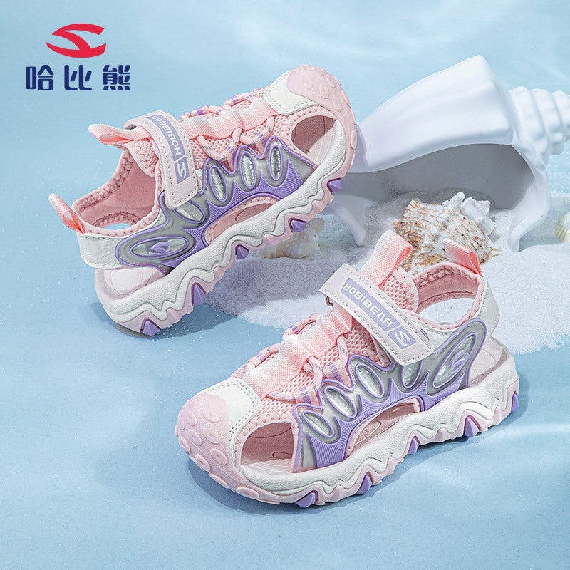 Habi Bear Children'S Sandals Summer Girls Sandals Light Baotou Anti-Collision Boys Sandals Button Shoes A Generation Of Hair - Image 3