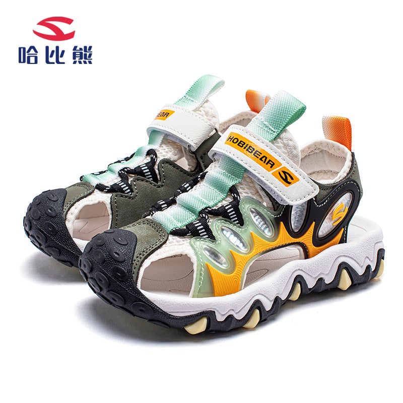 Habi Bear Children'S Sandals Summer Girls Sandals Light Baotou Anti-Collision Boys Sandals Button Shoes A Generation Of Hair - Image 1