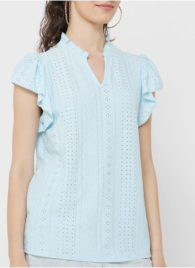 Ginger Urban Minx Flutter Sleeve Top