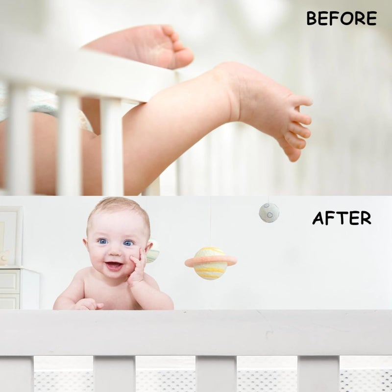 Baby spring and summer breathable, anti-collision, removable and washable bed frame  white - Image 3