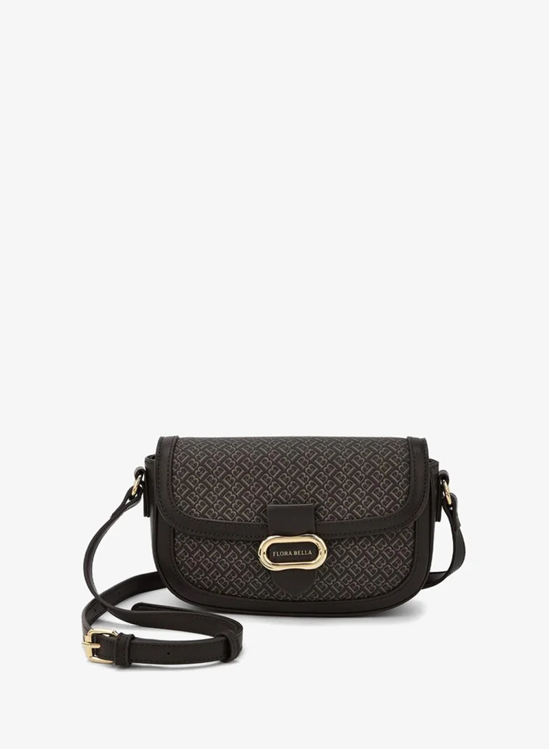 Flora Bella By Shoexpress Flora Bella Monogram Print Crossbody Bag with Adjustable Strap