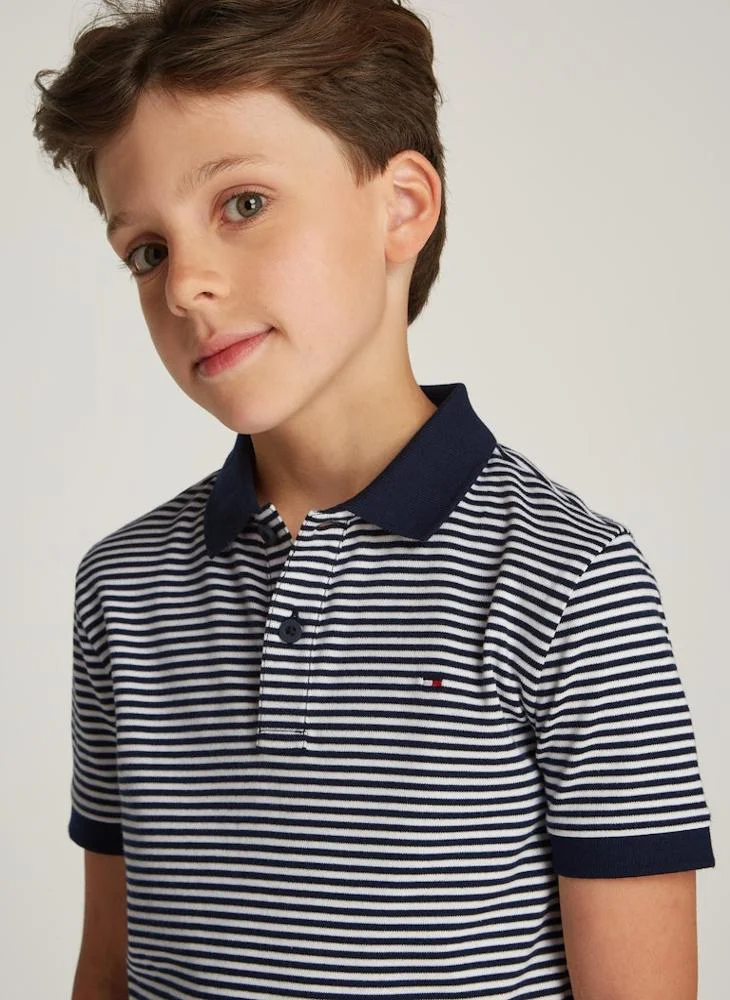 TOMMY HILFIGER Kids Interlock Logo Regular Polo T-Shirt