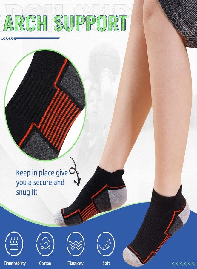 SeeyAN Kids Socks Boys Ankle Athletic Half Cushioned Low Cut Sport Cotton Breathable Socks 6 Pairs (6 Pairs Black, 9-14 Years) - Image 4