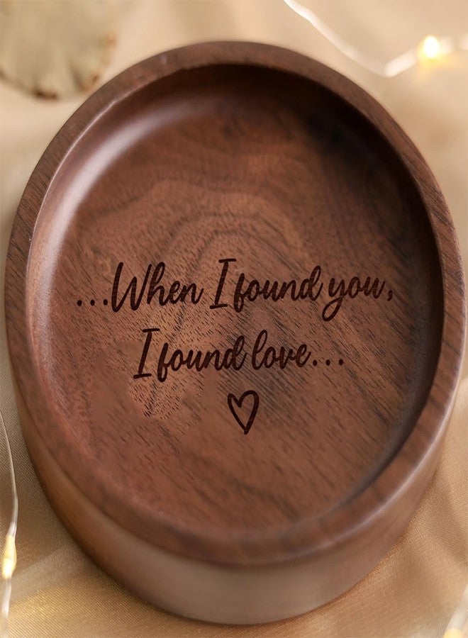 La Boda Wooden Ring Tray, Ring Dish Engagement Gift, Rings Holder for Women, Jewelry Tray for Her Birthday Anniversary Wedding, Bridal Shower Gift for Bride Future - Image 1