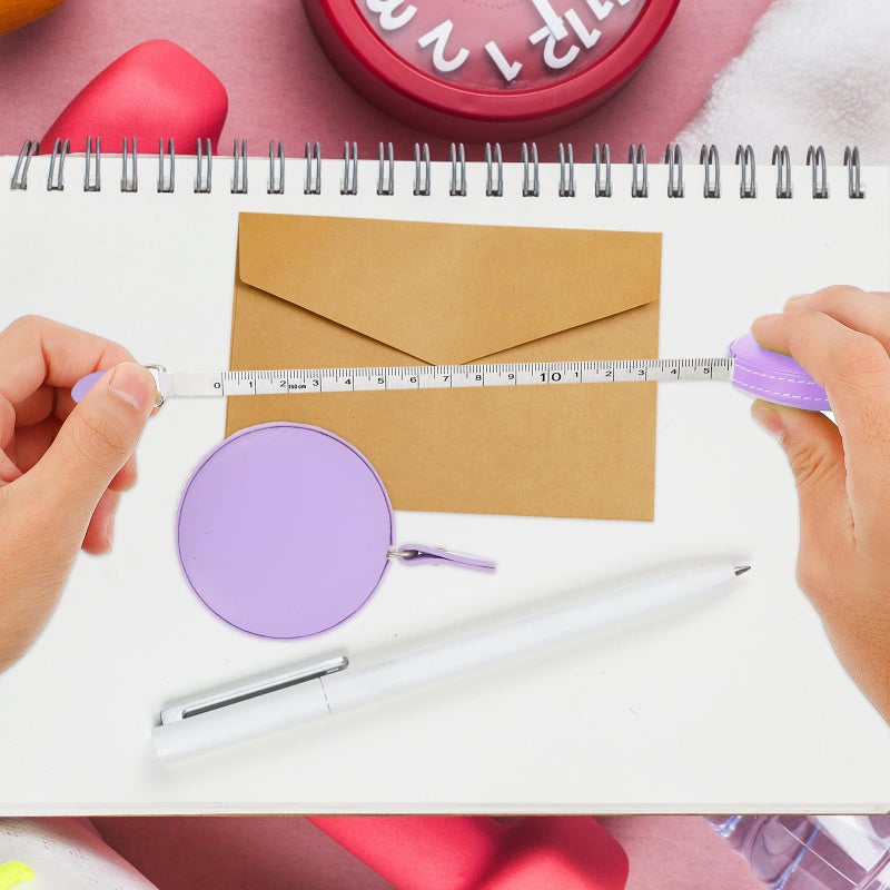 Soft Purple PU Leather Tape Measure For Sewing Tailors Clothing And Waist Measurement 1 5m - Image 5
