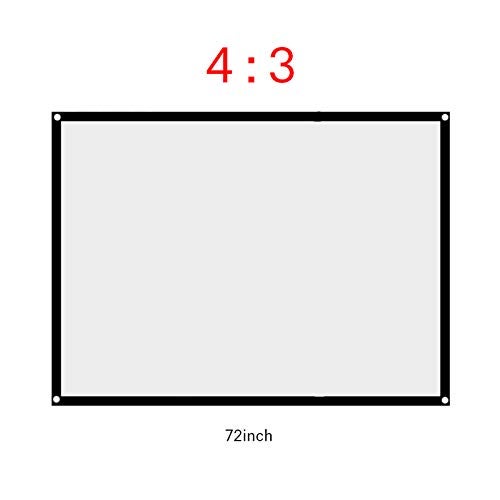 YOSOO Projection Screen, Projector Curtain, Movie Projector Screen, 60-100 Inch Portable Foldable Non-Crease White Curtain Projection Screen 4:3 for Camping Party, Home Theater, Office(72 inches) - Image 4