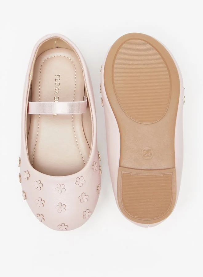 فلورا بيلا من شو إكسبرس Girl's Floral Embellished Mary Jane Shoes