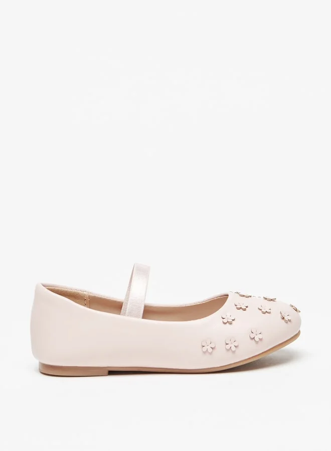 فلورا بيلا من شو إكسبرس Girl's Floral Embellished Mary Jane Shoes