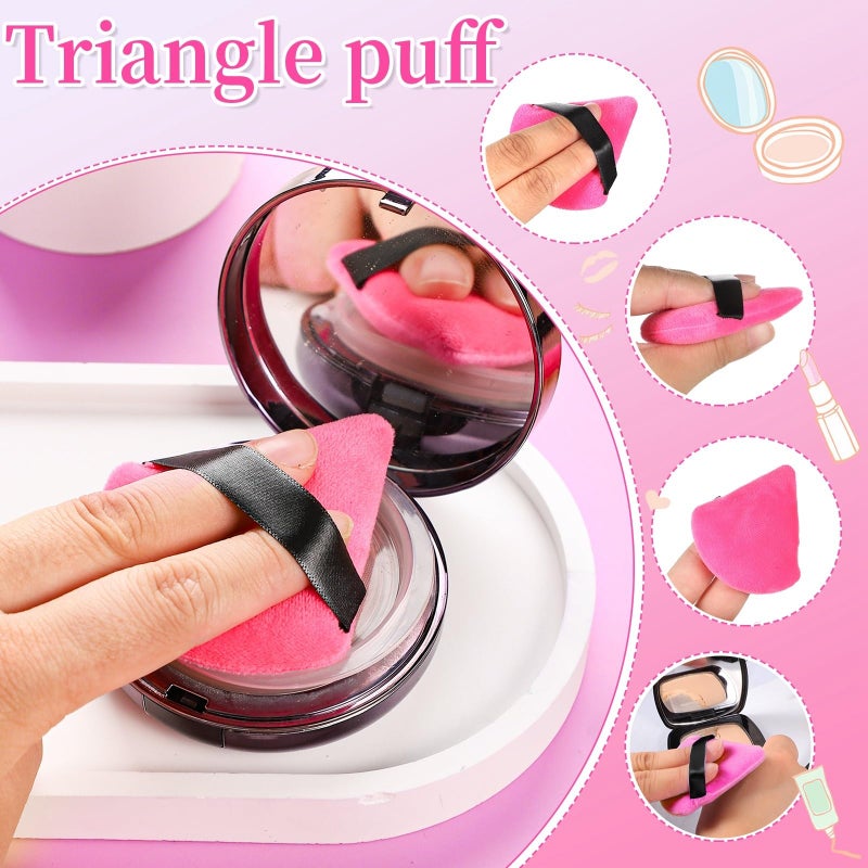 Pimoys 6 Pieces Powder Puff Face Soft Triangle for Loose and Body Powder, Velour Makeup Sponge Set Setting Powder Puff Makeup Tools - Image 4