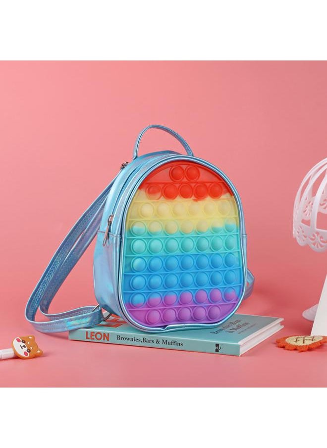 Children's Colorful Silicone Backpack Creative Decompression Educational Toys Schoolbag Pinch Le Anti-rodent Pioneer Student Backpack 