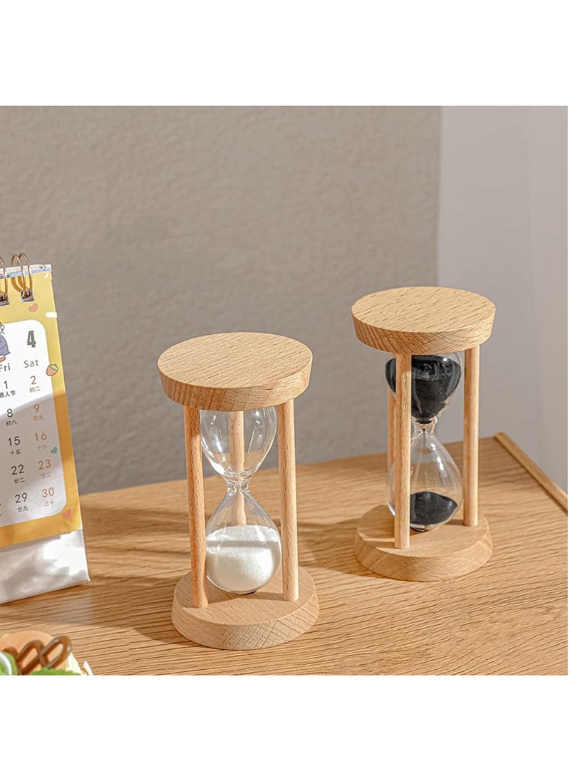 Rubik - Sand Timer, 30 Minutes Wood Base Hourglass Sandglass Clock for Childrens Teeth Brushing Kitchen Cooking Game School Office Home Decoration (Red, 30 min) - Image 1