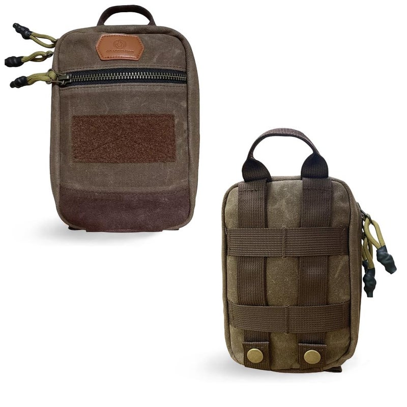 Roaring Fire Smolder Waxed Canvas Organizer - Tactical Molle Admin Pouch, EDC Tool Organizer with YKK Zippers, Molle Organizer Pouch for Everyday Carry Tool for Outdoor, Tactical, Survival - Image 1