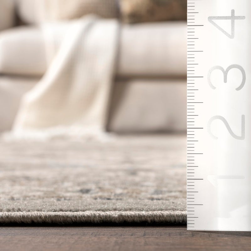 nuLOOM 8x10 Becca Traditional Tiled Area Rug, Taupe, Faded Transitional Design, Stain Resistant, For Bedroom, Dining Room, Living Room, Hallway, Office, Kitchen, Entryway - Image 5