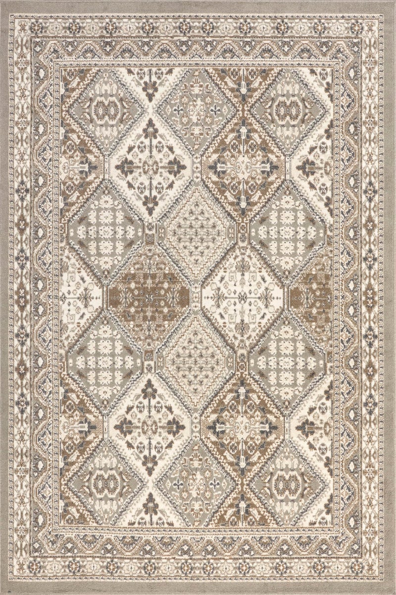 nuLOOM 8x10 Becca Traditional Tiled Area Rug, Taupe, Faded Transitional Design, Stain Resistant, For Bedroom, Dining Room, Living Room, Hallway, Office, Kitchen, Entryway - Image 2