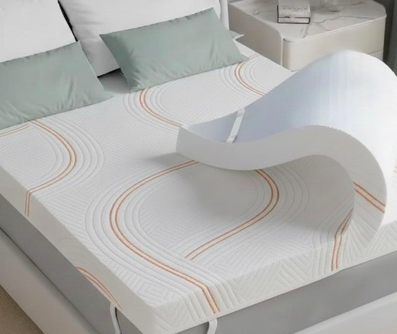 Rexal Home 5 cm Gel-Infused Memory Foam Mattress Topper 140x200 cm – Double Size Cooling Bed Topper with Removable Washable Cover, Soft Pressure Relief & Support - Image 3