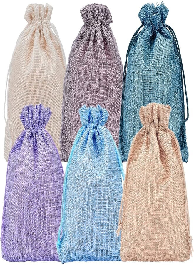 BENECREAT BENECREAT 24 PCS 6 Color Burlap Bags with Drawstring Gift Bags Jewelry Pouch for Wedding Party and DIY Craft, Flat Measurement: 18cm x 13 cm (7 x 5 Inch) 