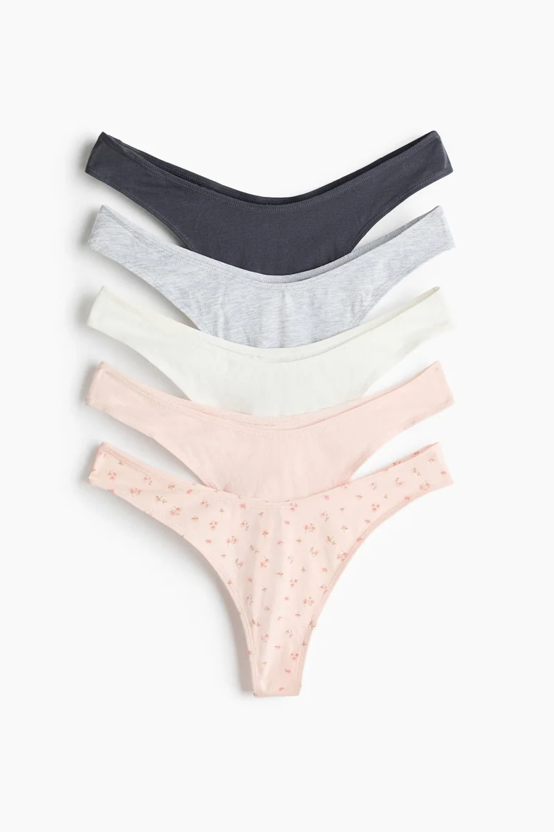 اتش اند ام سروال ثونغ قطني - عبوة من 5 قطع