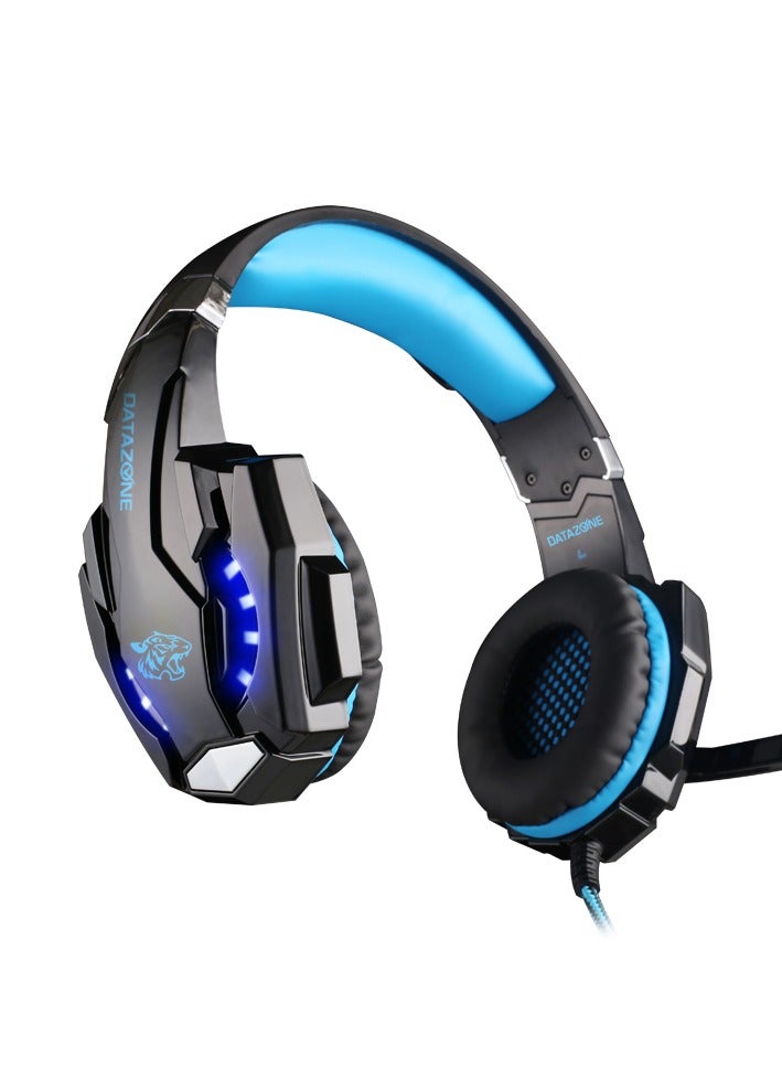 Datazone Wired Gaming Headset with Professional Blue Lighting, Noise Cancelling, and High-Precision Surround Sound – Compatible with PS5, PS4, PC, XBOX – High Quality and Designed for Gaming Enthusiasts - Image 2