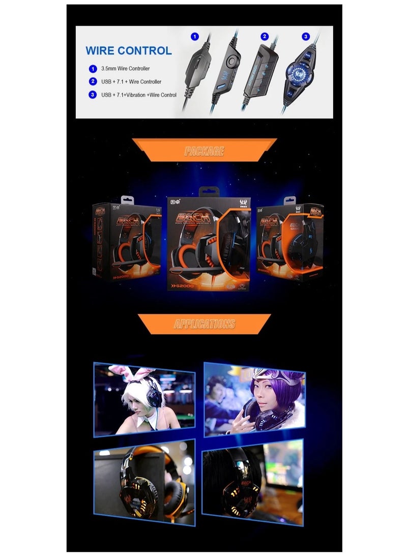 Datazone Wired Gaming Headset with Professional Blue Lighting, Noise Cancelling, and High-Precision Surround Sound – Compatible with PS5, PS4, PC, XBOX – High Quality and Designed for Gaming Enthusiasts - Image 5