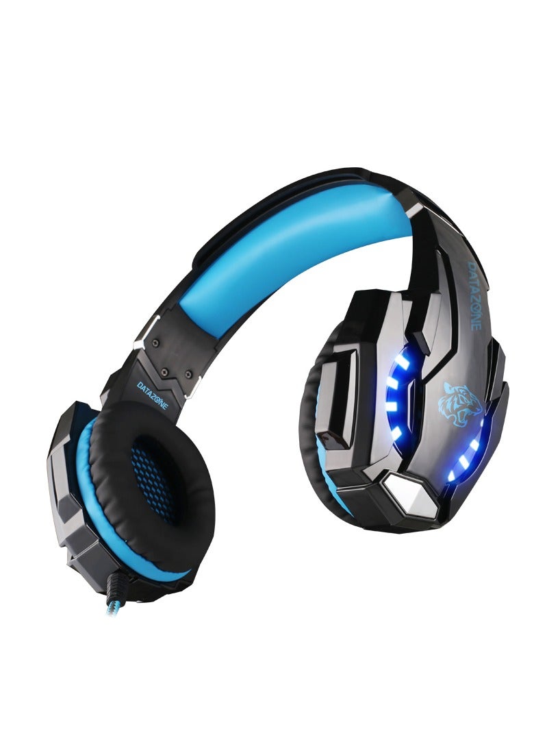 Datazone Wired Gaming Headset with Professional Blue Lighting, Noise Cancelling, and High-Precision Surround Sound – Compatible with PS5, PS4, PC, XBOX – High Quality and Designed for Gaming Enthusiasts - Image 4